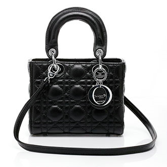 mini lady dior lambskin leather bag 6328 black